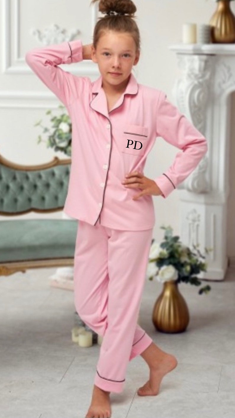 Personalised children\u2019s cotton initial pyjama long sleeve set