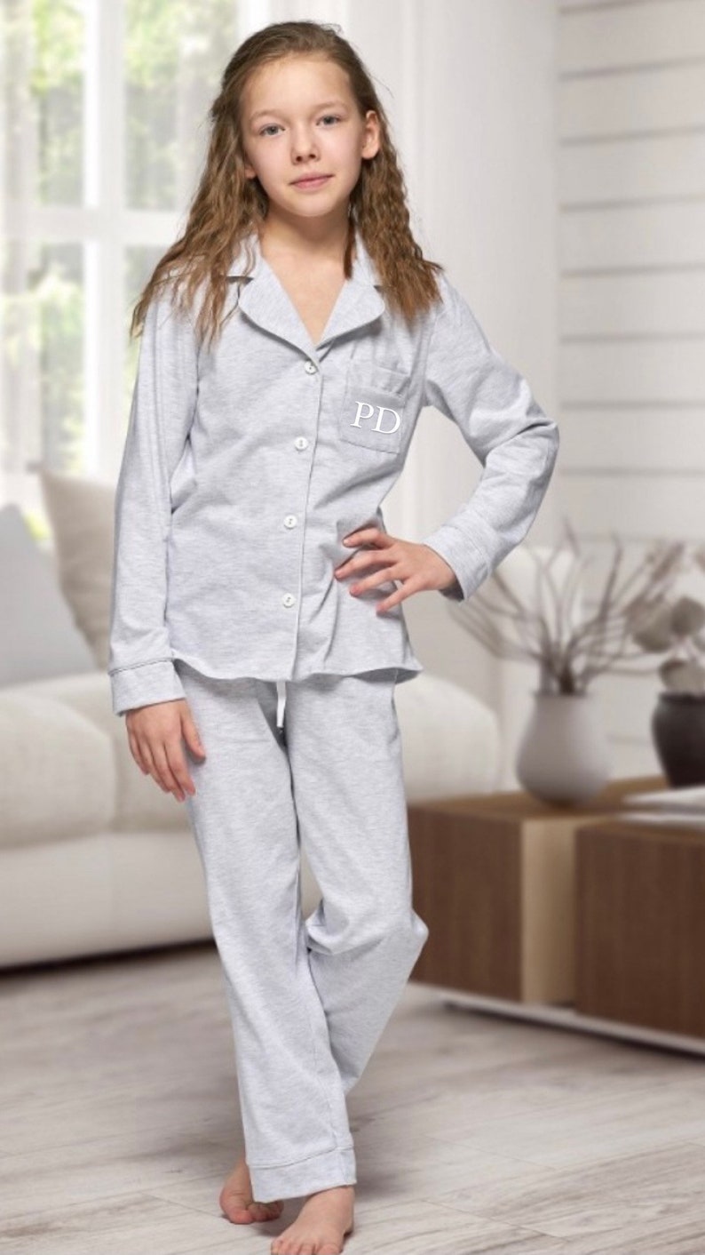 Personalised children\u2019s cotton initial pyjama long sleeve set