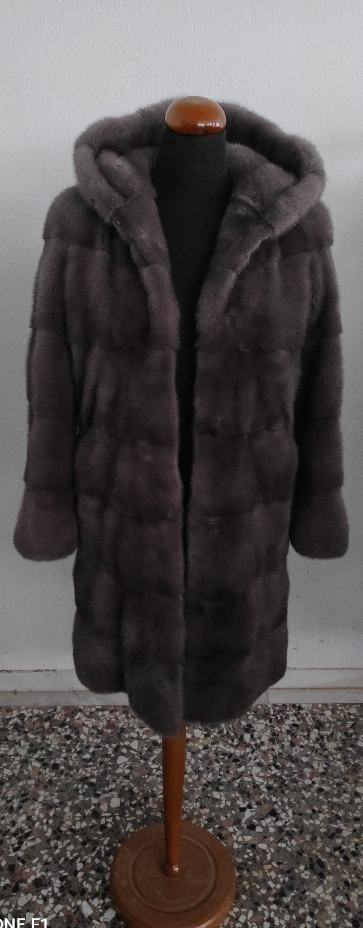 Blue Iris Mink Jacket with Detachable Hood and Silver Fox Trim - Severyn Fur  Salon