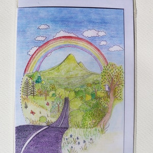 Rainbow Mountain - Blank Greeting Card