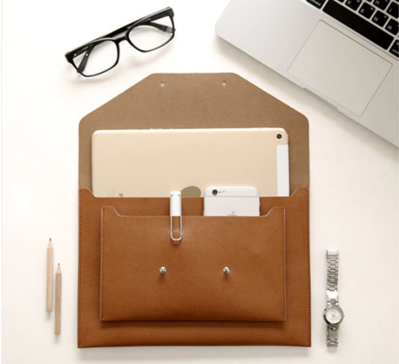 LEATHER ORGANIZER Tablet PC pouch bag Brief Case Portfolio Etsy