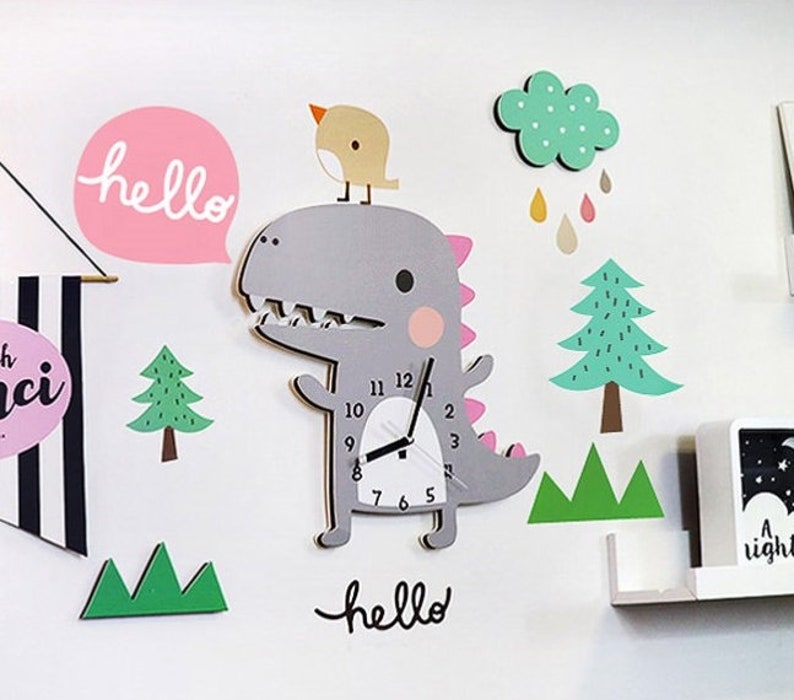 KID WALL CLOCK Wall decoration full set Great gift for kids | Etsy