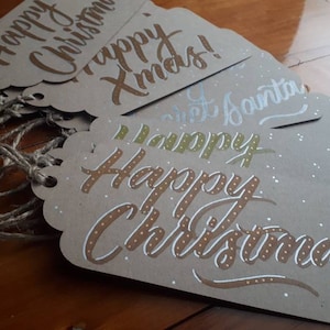 Calligraphy gift swing tag, large kraft