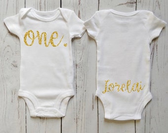 First Birthday Bodysuit. Personalized ONE bodysuit