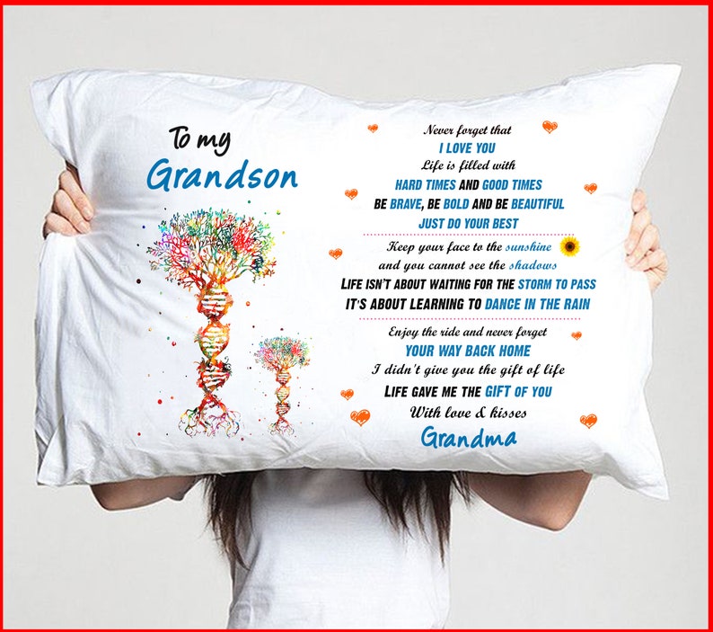 Download To My Grandson Pillowcase Never Forget That I Love You Love Grandma Sheets Pillowcases Home Living