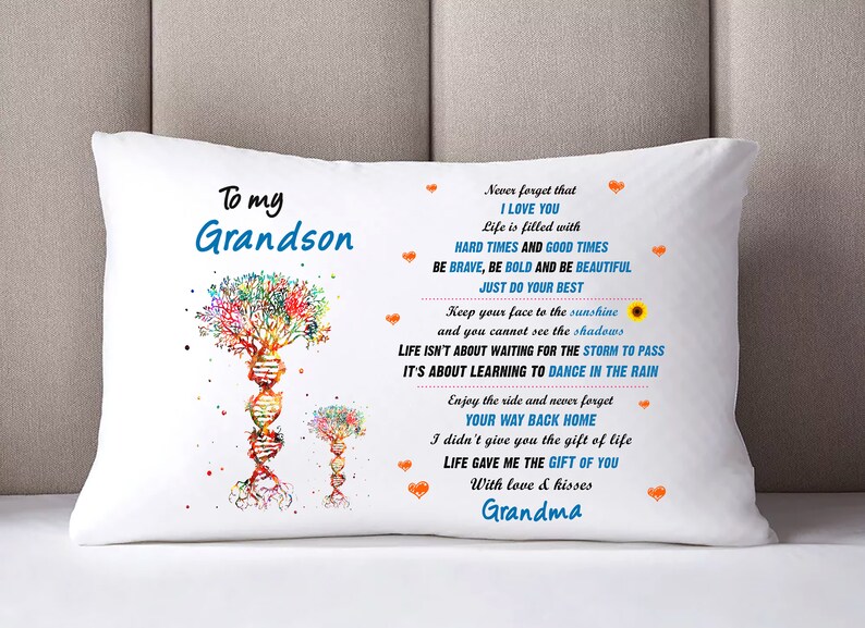 Download To My Grandson Pillowcase Never Forget That I Love You Love Grandma Sheets Pillowcases Home Living