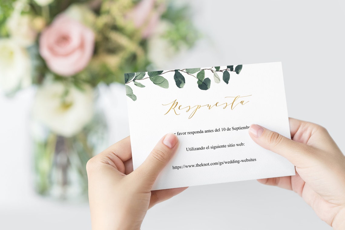 Spanish RSVP Card Template Wedding RSVP Response Card RSVP Etsy