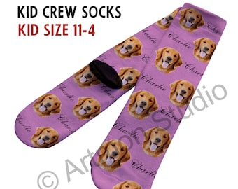 Kid Custom Face Socks, Photo Socks, Personalized Face Socks, Put Your Face on Socks,Cat Socks, Dog Socks,Kid Crew Socks,Personalized Socks