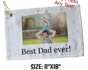 Toalha de golfe personalizada com foto, toalha esportiva, toalha personalizada, toalha de tênis, toalha de golfe personalizada, sua foto e texto, presente para pais e jogadores de golfe.
