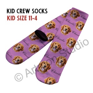 Kid Custom Face Socks, Photo Socks, Personalized Face Socks, Put Your Face on Socks,Cat Socks, Dog Socks,Kid Crew Socks,Personalized Socks
