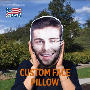 Custom Face Pillow, Pet Pillow, Custom 3D Human Photo Pillow, Custom Photo Pillow, Head Pillow, Christmas gift, College Student Gift