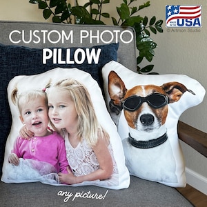 Haustier Kissen | Benutzerdefinierte 3D Mensch Foto Kissen | Benutzerdefiniertes Gesichtskissen | Personalisierte Kissen mit Ihren Lieblingsfotos als beste Geschenke | Kundenspezifische Puppe