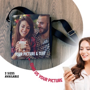 Custom Photo Shoulder Bag, Custom Photo Bag, Personalized Bag, Photo Bag, Photo Messenger Bag, Photo Gift, Your picture bag, Unique Gift