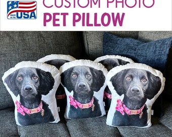 Custom Pet/Human Pillow & your Text | College Gift | Graduation Gift | Comforting Gift |Moving Away|Military Deployment |Custom Photo Pillow