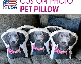 Custom Pet/Human Pillow & your Text | College Gift | Graduation Gift | Comforting Gift |Moving Away|Military Deployment |Custom Photo Pillow
