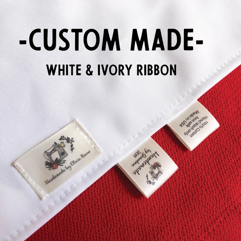 Ribbon Labels Sewing Labels Knitting Label Quilt Label Craft Label Satin Tag Set Personalized Ribbon Label Custom Label image 1