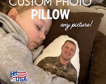 My Hero Stuffed Doll Deployment, Army, Navy, Military, Photo Pillow, Face pillow, Comfort, Memory, Marine, Daddy, Mommy, Pet Pillow