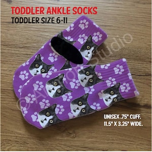 Toddler Custom Face Socks, Photo Socks,Personalized Face Socks,Put Your Face on Socks,Cat Socks, Dog Socks,Kid Crew Socks,Personalized Socks