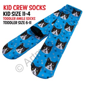 Custom Face Crew Socks, Photo Socks, Personalized Face Socks, Put Your Face on Socks,Cat Socks, Dog Socks,Kid Crew Socks, Personalized Socks