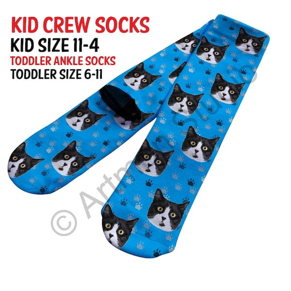 Custom Face Crew Socks, Photo Socks, Personalized Face Socks, Put Your Face on Socks,Cat Socks, Dog Socks,Kid Crew Socks, Personalized Socks