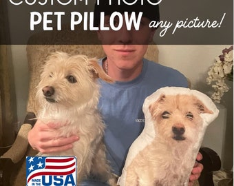 Custom Pet Pillow | Photo Pillow | Custom Photo Pillow | Personalized Photo Pillow | Put Your Pet, Love, Baby Picture | Dog Cat Baby Family