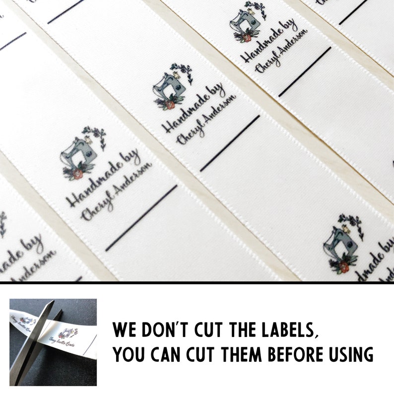 Ribbon Labels Sewing Labels Knitting Label Quilt Label Craft Label Satin Tag Set Personalized Ribbon Label Custom Label image 4