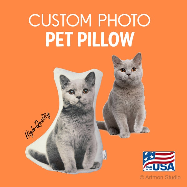 Custom Pet Pillow, Photo Pillow, Puppy, Kitty Personalized Photo Pillow, Put Your Pet, Love, Baby Picture and Your Text, Dog Cat Baby Family