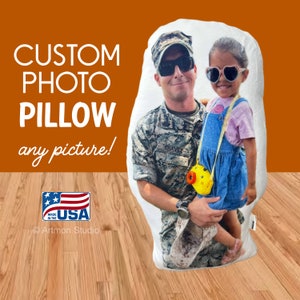 Custom Photo Pillow, Pet Pillow, Customized Smush Face Pillow (Your Kids, Husbands, or Wifes or Pets... Face on a Pillow), Human Pillow