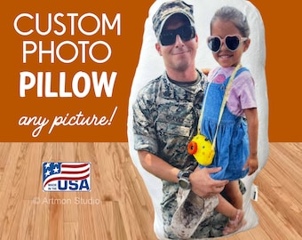 Custom Photo Pillow, Pet Pillow, Customized Smush Face Pillow (Your Kids, Husbands, or Wifes or Pets... Face on a Pillow), Human Pillow