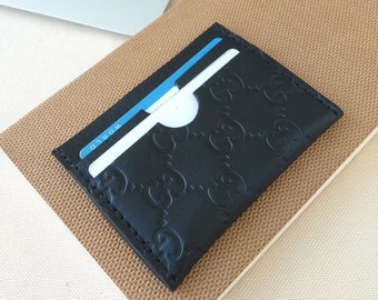 Gucci Money Clip Etsy - gucci style guccissima cardholder pocket wallet mini cover black leather handmade