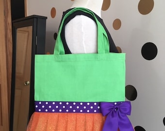 Oranje en paars groene Fancy Tutu Tote tas