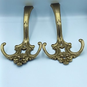 Wall hangers bronze set of two, Vintage wall coat hangers