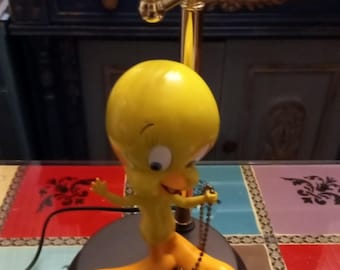 Lampka biurkowa w stylu vintage z ptaszkiem Tweety