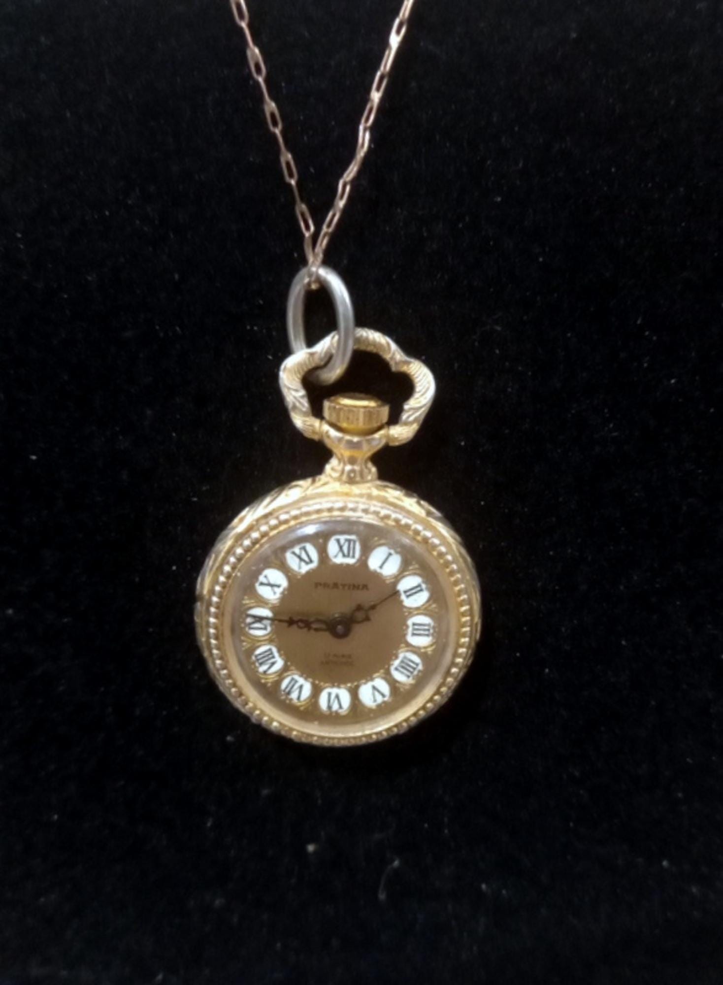 Vintage Anhänger Mechanische Uhr Pratina Antisoc, Uhr für den Hals