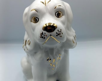 アンティークな白磁の素焼きの犬の置物。 - Etsy 日本