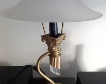 Lampe de table vintage en laiton : Base relookée, éclairage de bureau