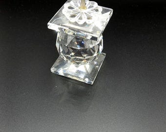 SWAROVSKI ブルーフラワー キャンドルホルダー「207012」 16cm スワロフスキー キャンドルホルダー：ブルーフラワー、品番 207012