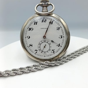 Antique Longines 800 Silver Pocket Watch: Functional Vintage Timepiece