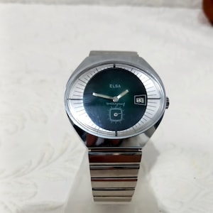 Montre vintage Elsa : acier inoxydable, antimagnétique, date
