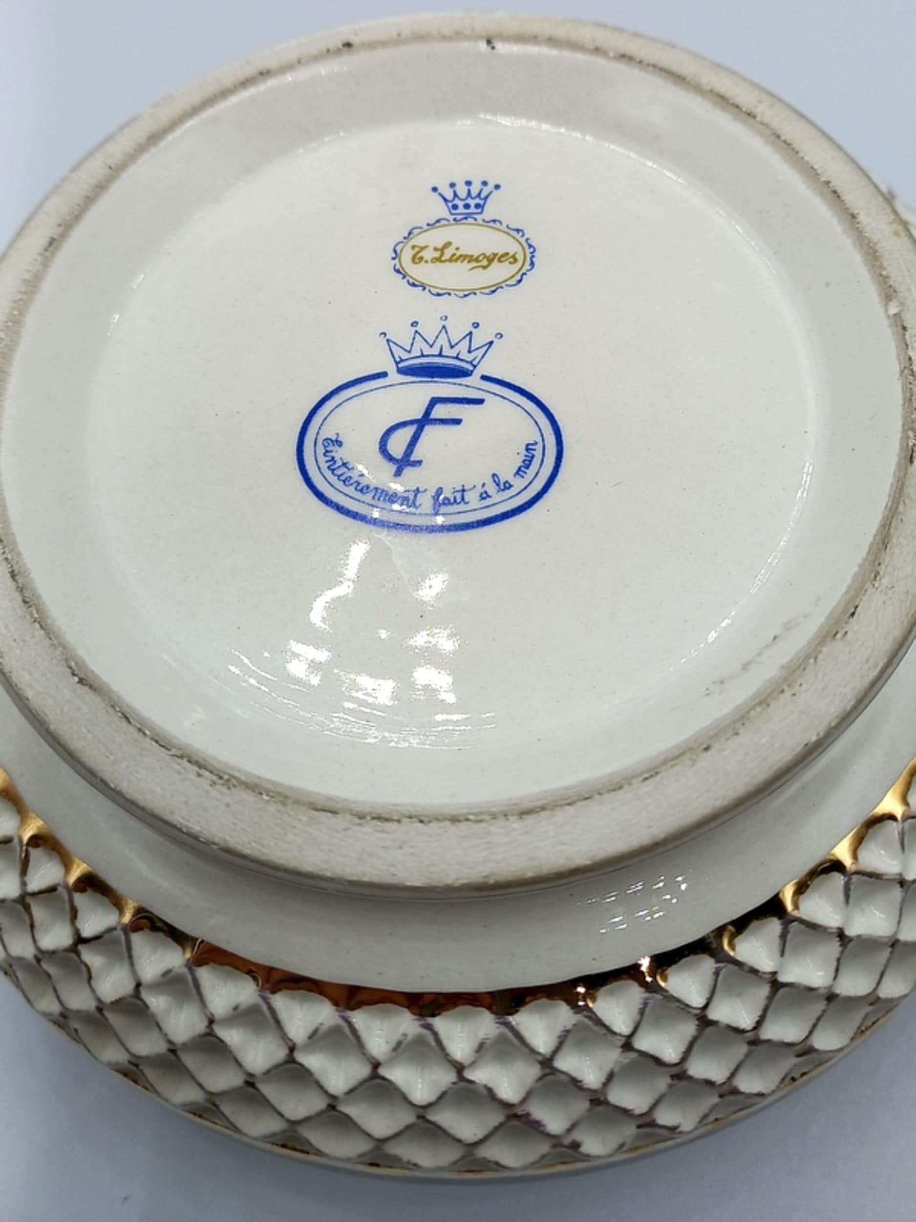 リモージュ 蓋付き 壺 Raynaud リモージュ 白蛇の壺 未使用品 箱と緩衝材