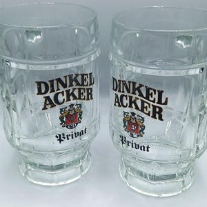 Vintage Dinkel Acker German beer glass, Vintage Beer mug