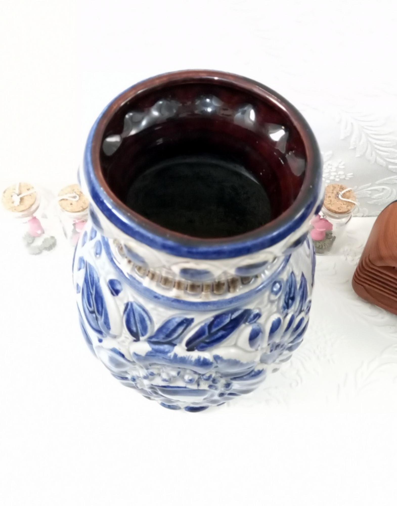 西ドイツ産の白と青の陶器の花瓶 - Etsy 日本