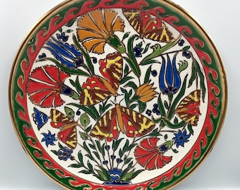 Piatto da parete vintage realizzato a mano da Manousakis Keramic Rhodes (Keramikos-Grecia)