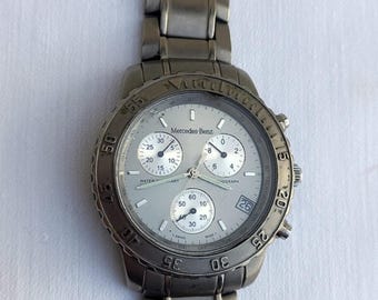 Mercedes Benz Titanium Chronograph Watch: Swiss Machine, 20 ATM
