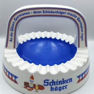 Vintage large German  ashtray Schinken Hager, Ceramic ashtray