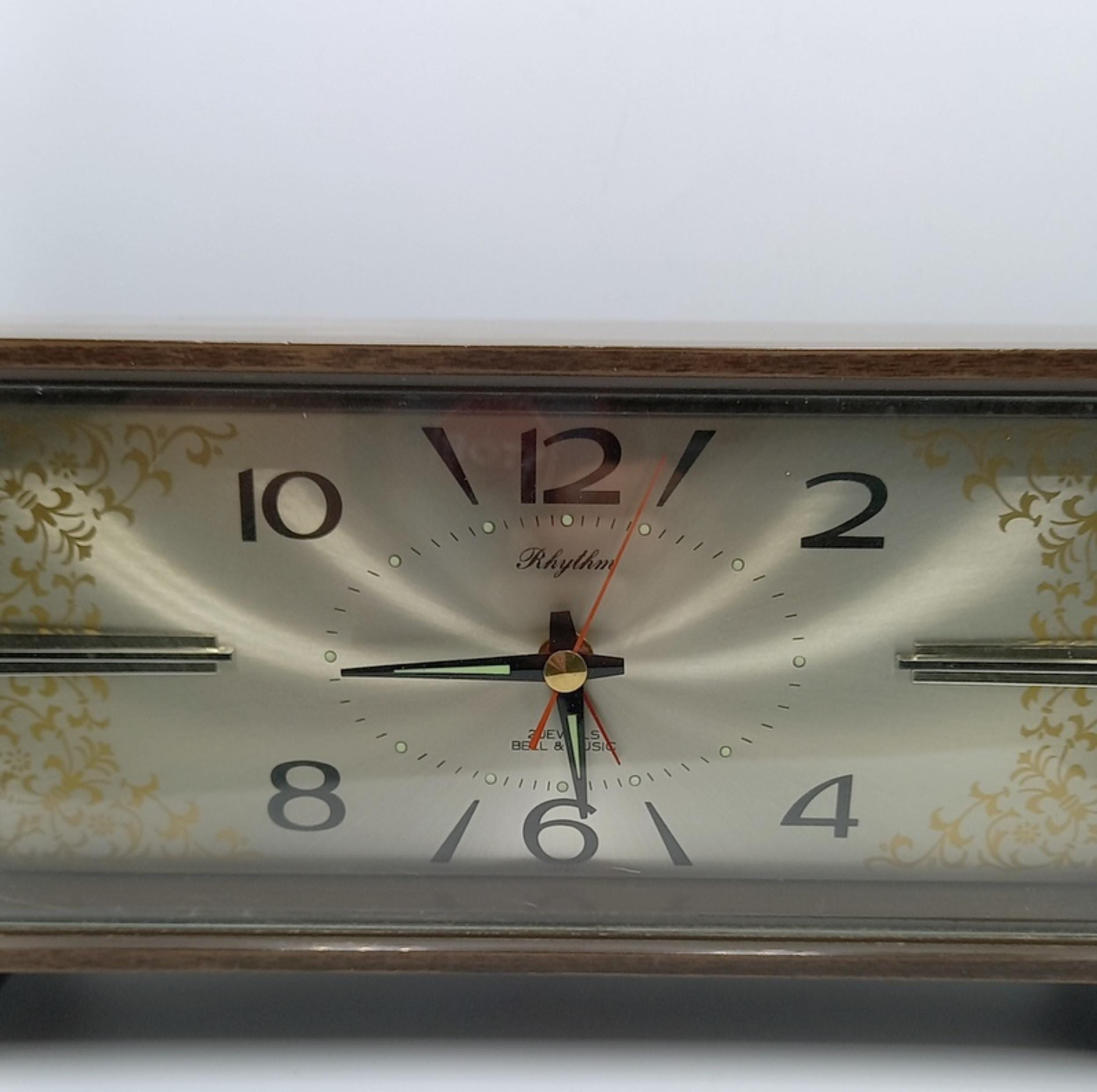 RHYTHM リズム社製 クロックテーブル 入手困難 80〜90年代製 Vintage Rhythm Musical Alarm Clock: Japanese Tabletop Bell Clock