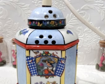 Stara niemiecka lampa porcelanowa