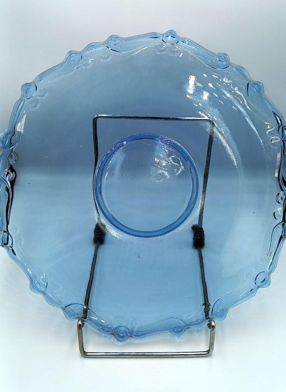 Depression Glass Decorative Plate in Blue Color Canada