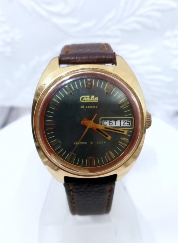 Vintage Automatic Slava Watch 27 Rubis