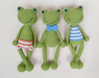 Crochet frog plush  baby boy gift ideas,  knitted frog baby shower gift,  frog lover birthday gift,  new born baby boy gift  kawaii frog